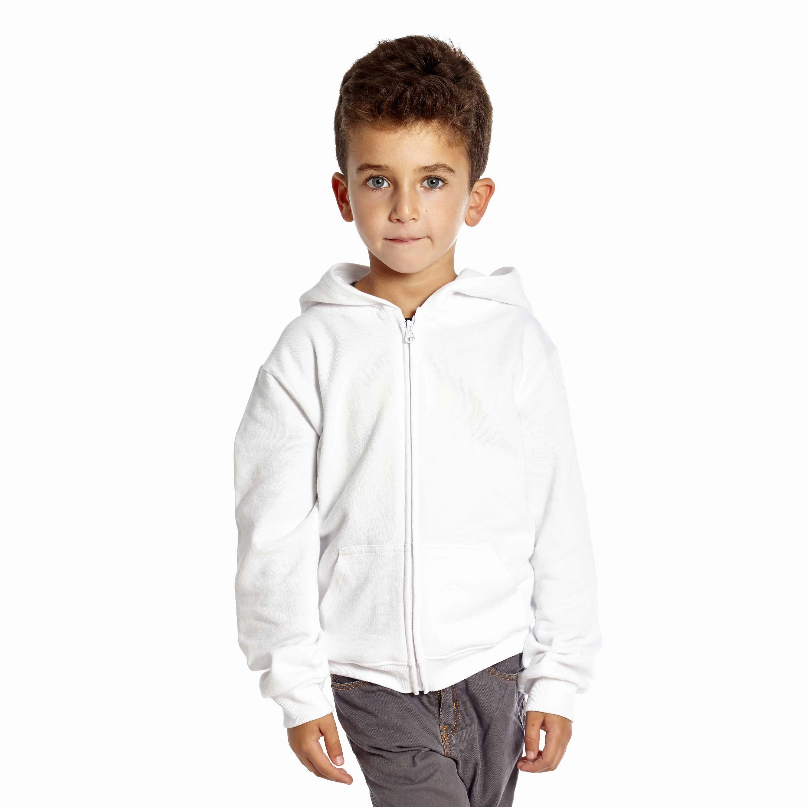 Kids Zipper Cotton Hoodie Neutral Solid Color Boys Half Zip Pullover