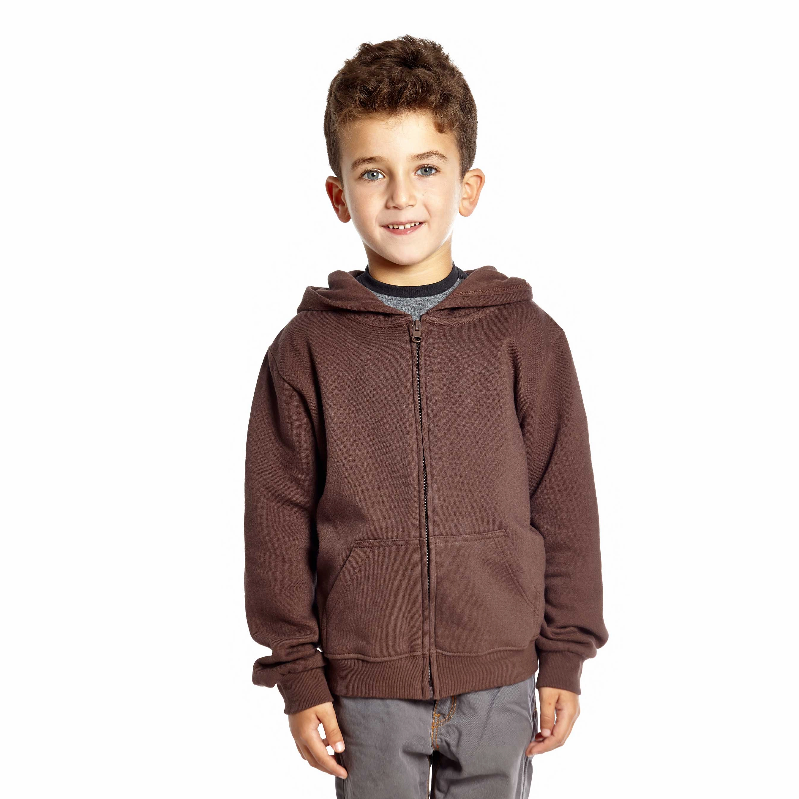 Kids Zipper Cotton Hoodie Neutral Solid Color Boys Half Zip Pullover