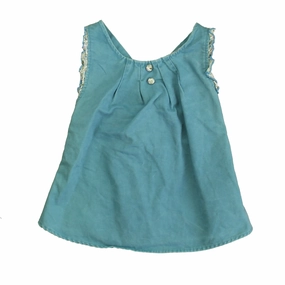 La Faute Voltaire Girls Blue Floral Blouse ruffle tops girls, long sleeve tees girls