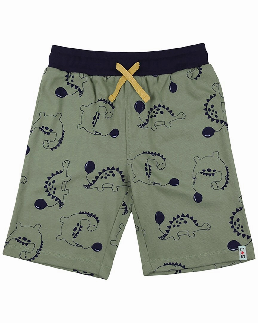 Lilly and Sid 2pk Dizzy Dino/Stripe Short Boys Drawstring Athletic Shorts