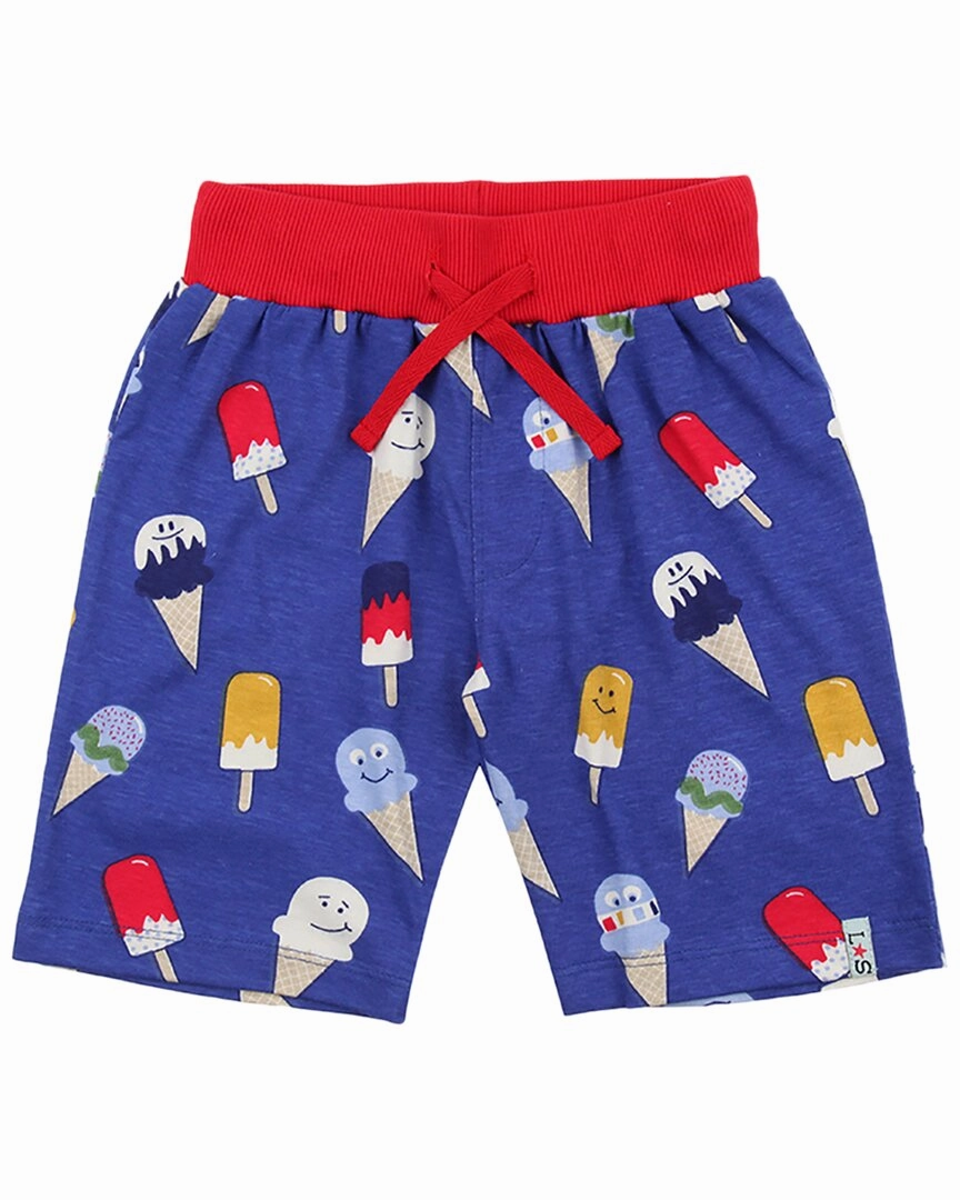 Lilly and Sid 2pk Happy Ice/Stripe Short Boys Drawstring Athletic Shorts