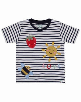 Lilly and Sid Busy Bee Applique T-Shirt ruffle tops girls, long sleeve tees girls