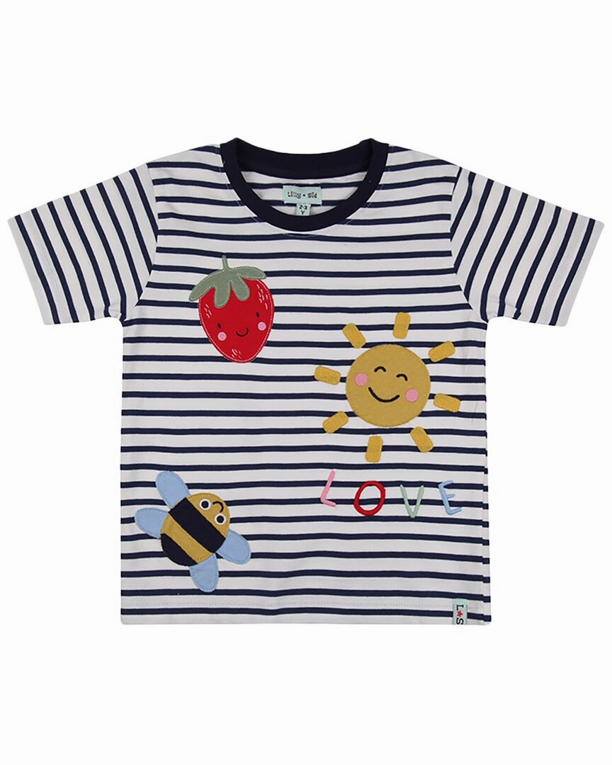 Lilly and Sid Busy Bee Applique T-Shirt ruffle tops girls, long sleeve tees girls