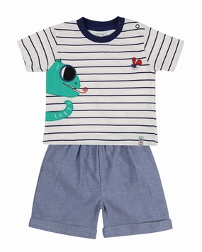 Lilly and Sid Lizard Applique T-Shirt & Chambray Short Set winter jackets for boys, lightweight puffer boys