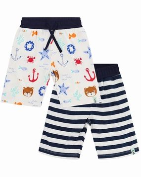 Lilly and Sid Nautical Sid Stripe Single Short boys athletic shorts, cargo shorts boys