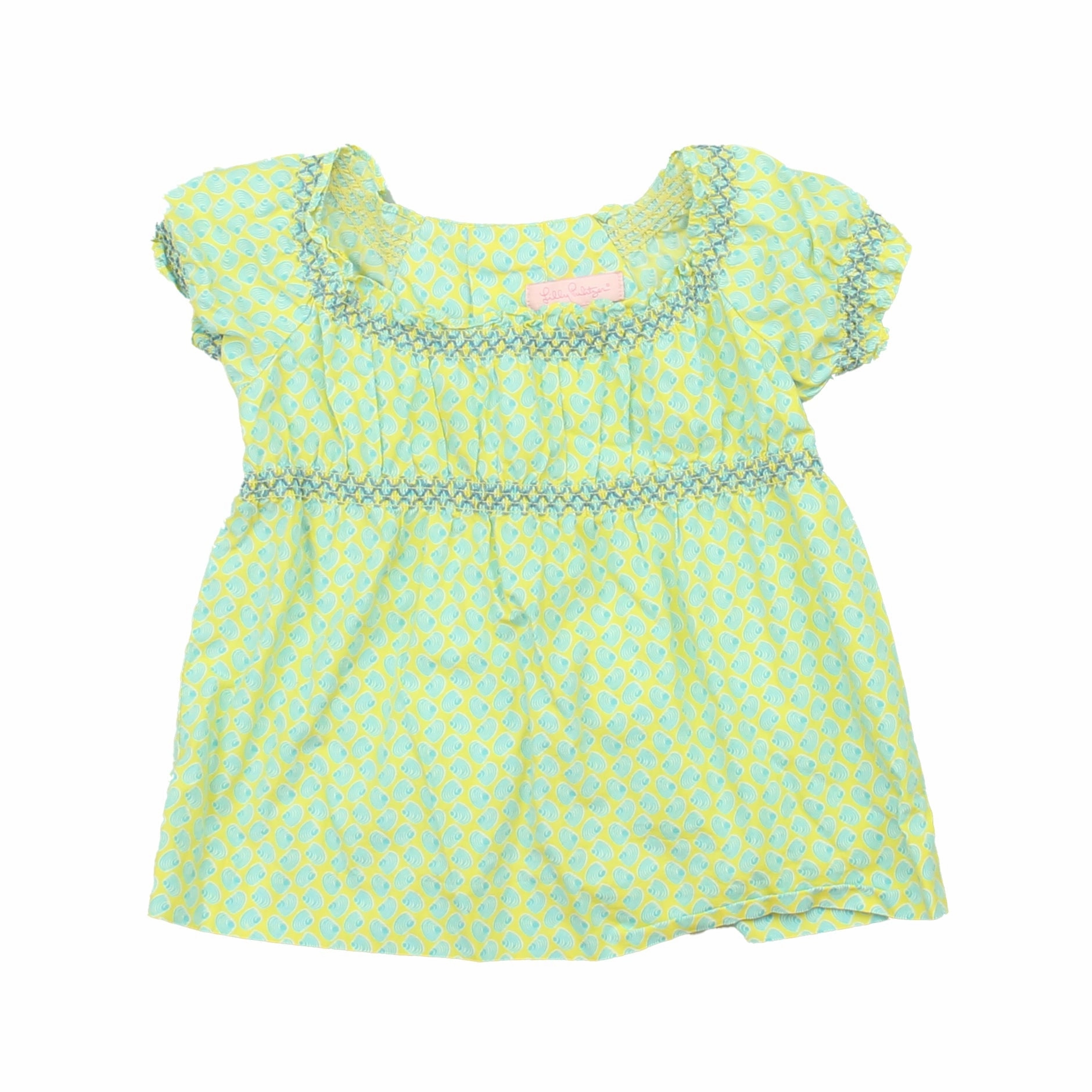Lilly Pulitzer Girls Yellow | Blue Blouse ruffle tops girls, long sleeve tees girls