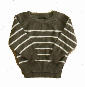 Little Bipsy Boys Green Stripe Sweater boys cable knit, zip up knitwear boys