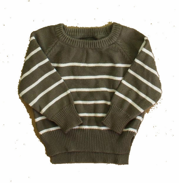 Little Bipsy Boys Green Stripe Sweater Boys Half Zip Pullover