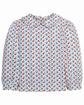 Little English Ruffled Peter Pan Blouse ruffle tops girls, long sleeve tees girls