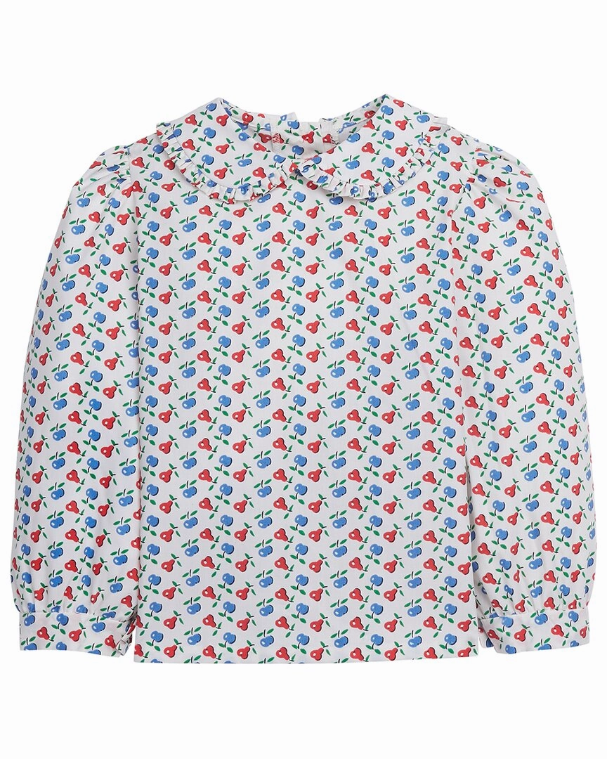 Little English Ruffled Peter Pan Blouse ruffle tops girls, long sleeve tees girls