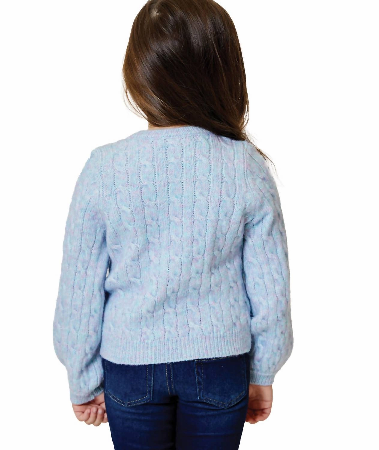 Little Girls Sweater In Blue Pink Girls Tunic Top