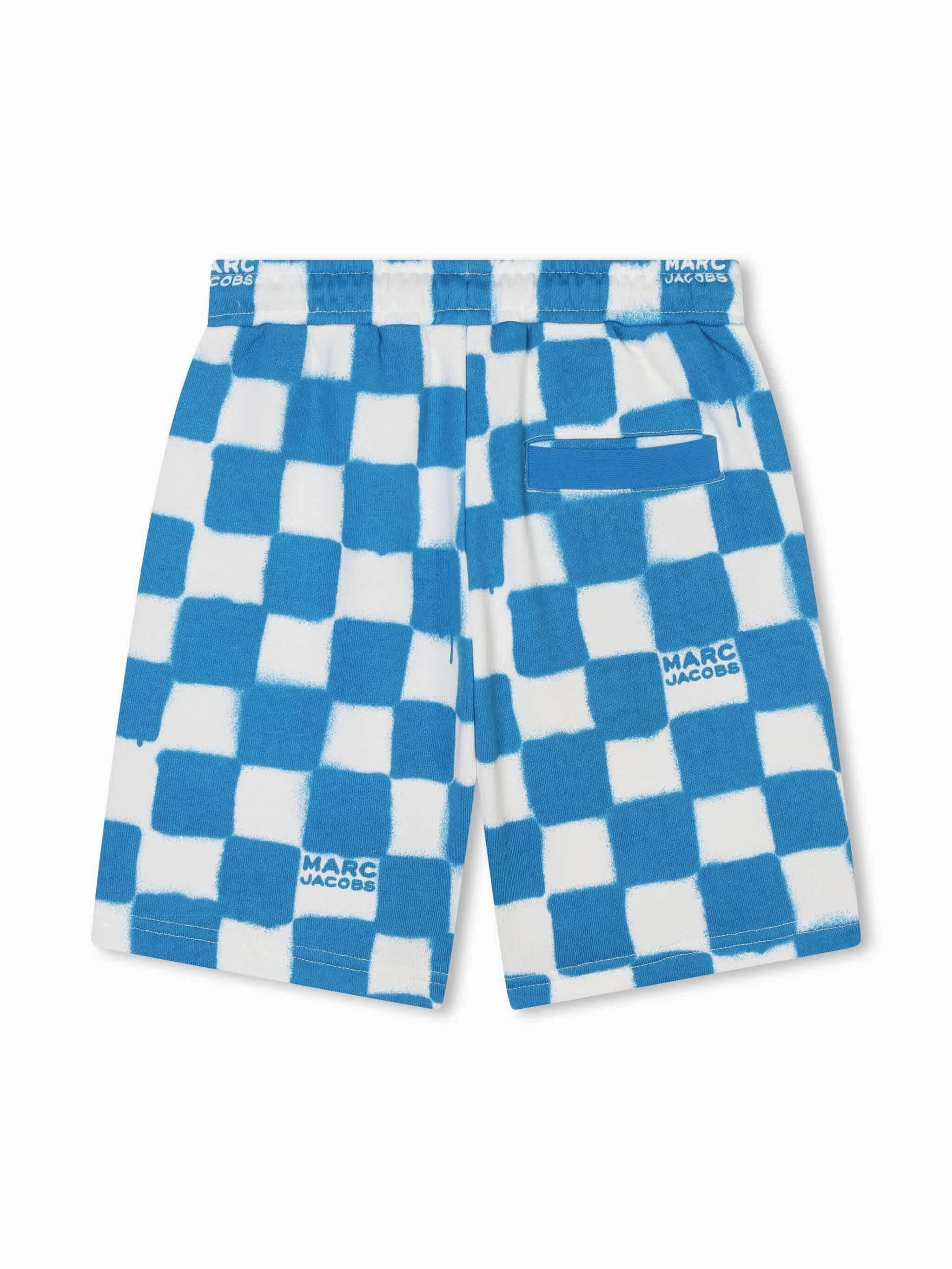 Little Marc Jacobs Boys Spray-Paint Cotton Bermuda Shorts Boys Drawstring Athletic Shorts