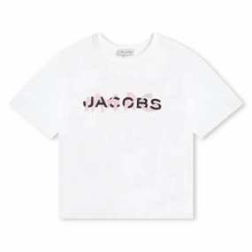 Little Marc Jacobs Girls Logo Print Cotton T-Shirt ruffle tops girls, long sleeve tees girls