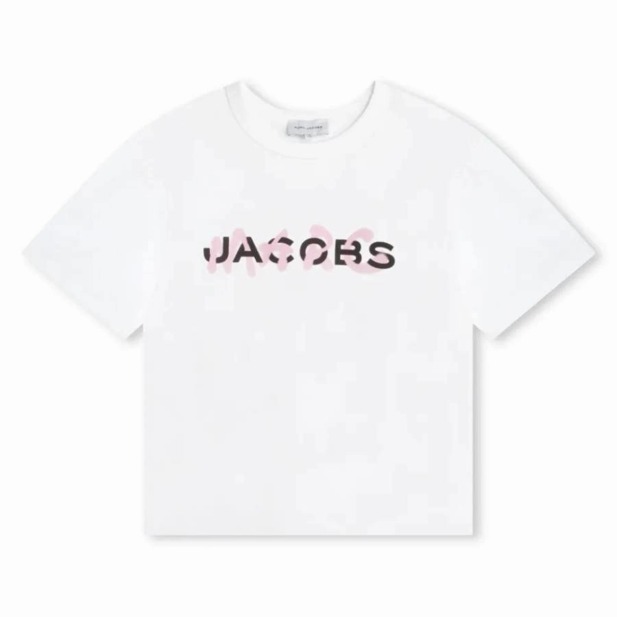 Little Marc Jacobs Girls Logo Print Cotton T-Shirt ruffle tops girls, long sleeve tees girls