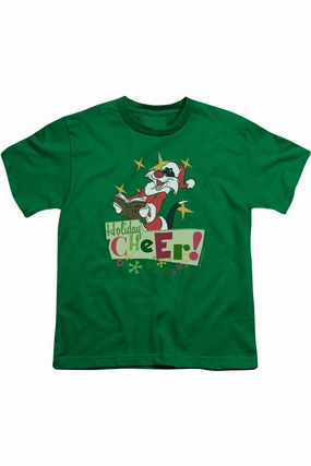 Looney Tunes Cheer Sylvester Short Sleeve Youth Tee / T-Shirt graphic tees for boys, polo shirts boys