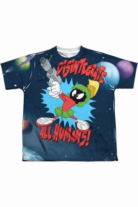 Looney Tunes Disintegrate Short Sleeve Youth Poly Crew Tee / T-Shirt graphic tees for boys, polo shirts boys