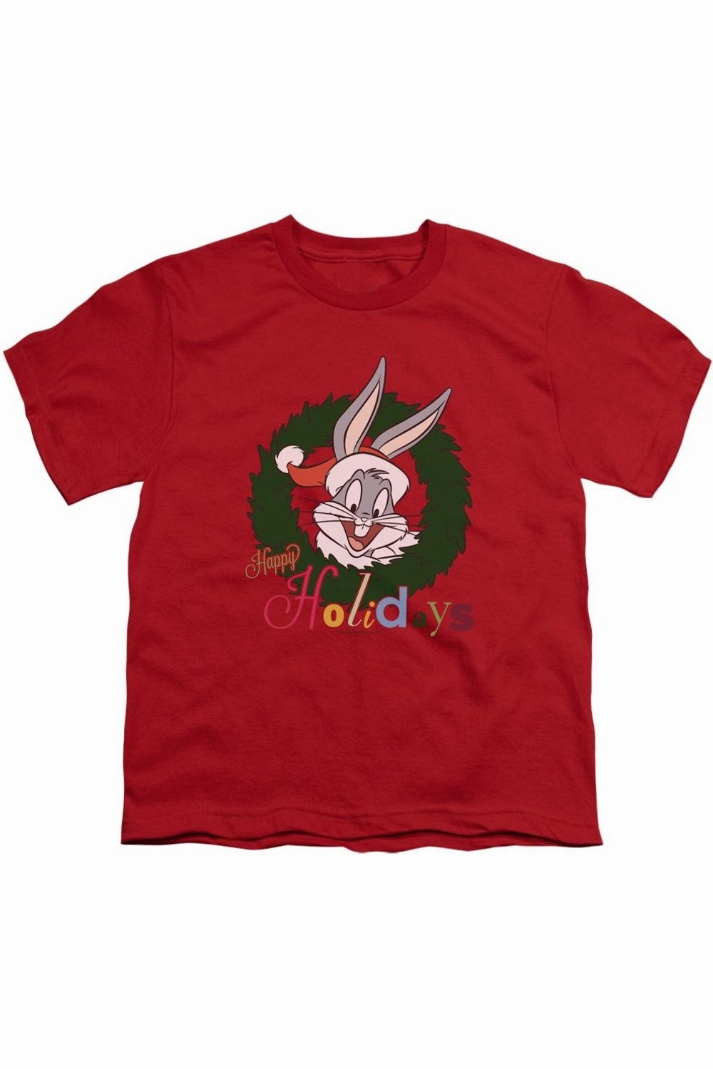 Looney Tunes Holiday Bunny Short Sleeve Youth Tee / T-Shirt graphic tees for boys, polo shirts boys