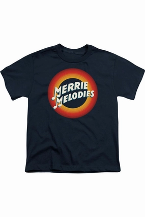 Looney Tunes Merrie Logo Short Sleeve Youth Tee / T-Shirt graphic tees for boys, polo shirts boys