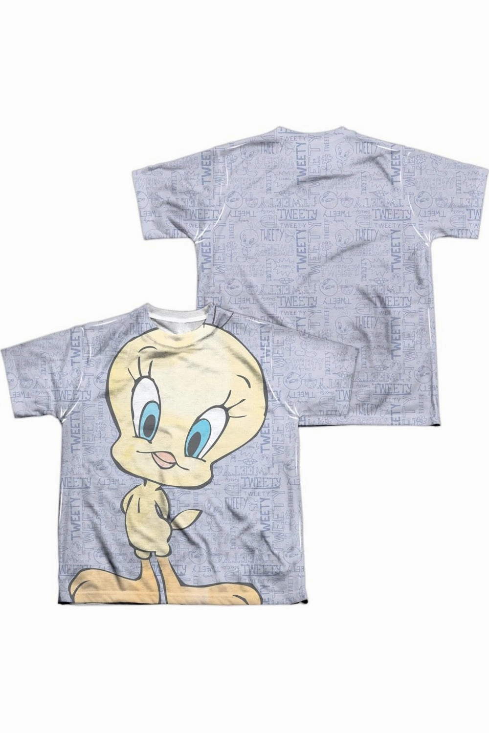 Looney Tunes Tweety Girl (Front/Back Print) Short Sleeve Youth Poly Crew Tee / T-Shirt graphic tees for boys, polo shirts boys