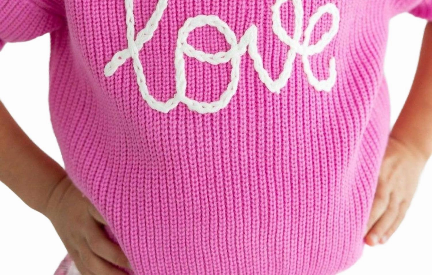 Love Valentine's Day Knit Sweater In Bubblegum Pink Girls Tunic Top