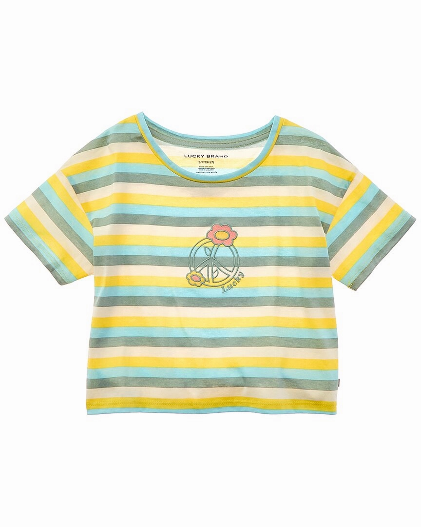 Lucky Brand Gold Finch Retro Stripe T-Shirt ruffle tops girls, long sleeve tees girls