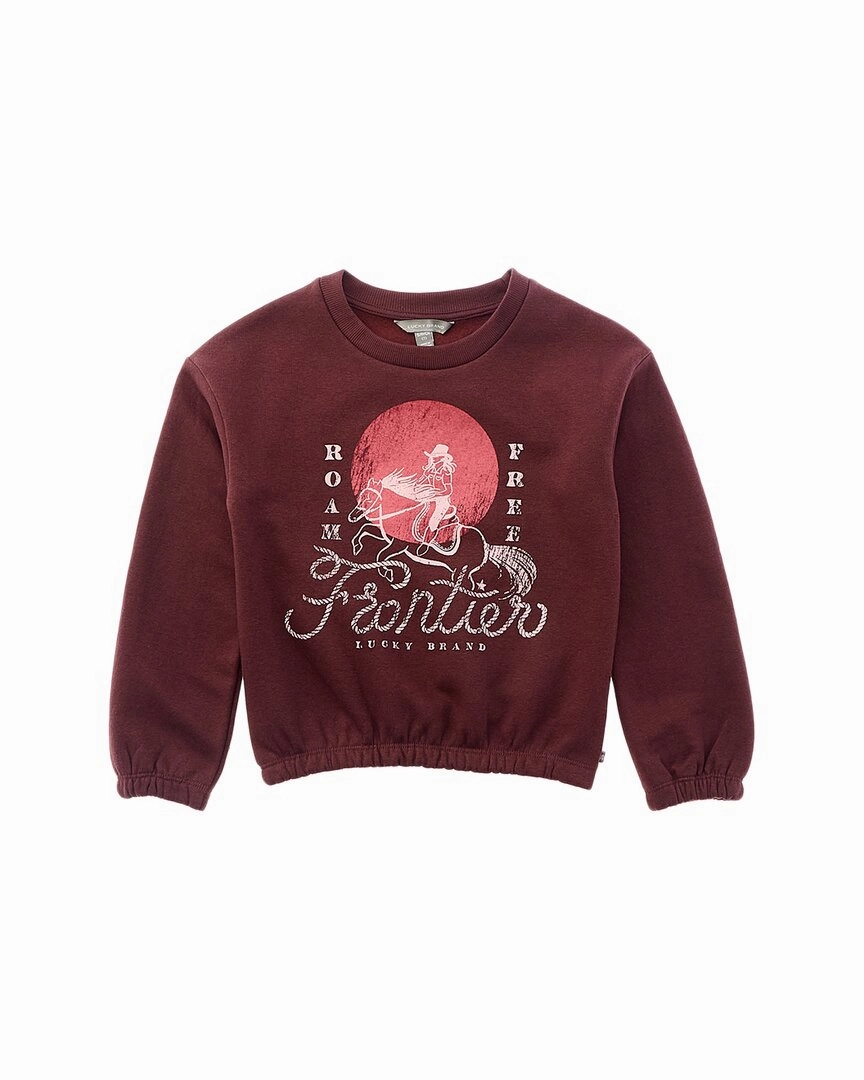 Lucky Brand Roam Free Sweatshirt ruffle tops girls, long sleeve tees girls