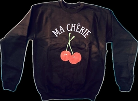 Ma Cherie Pullover In Black ruffle tops girls, long sleeve tees girls