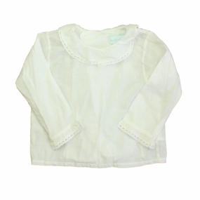 Marie Chantal Girls White Blouse ruffle tops girls, long sleeve tees girls