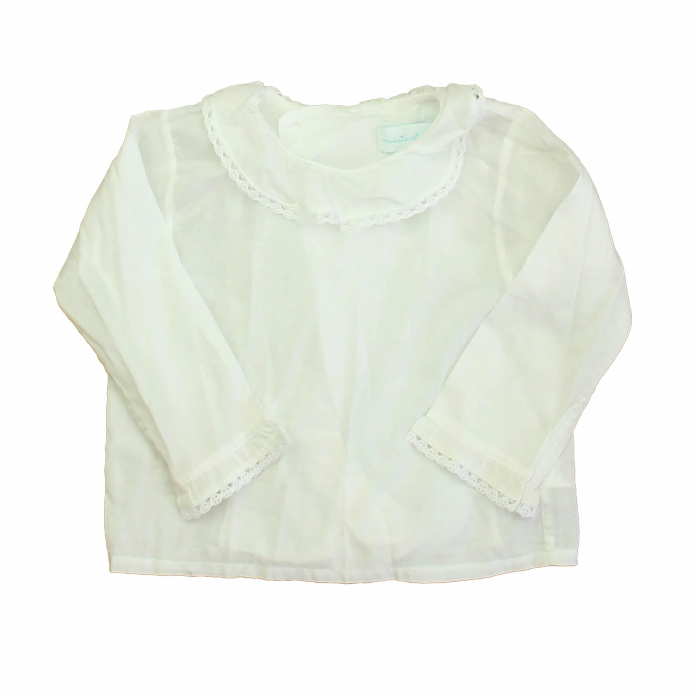 Marie Chantal Girls White Blouse ruffle tops girls, long sleeve tees girls