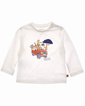 Mayoral Jeep Graphic Tee ruffle tops girls, long sleeve tees girls