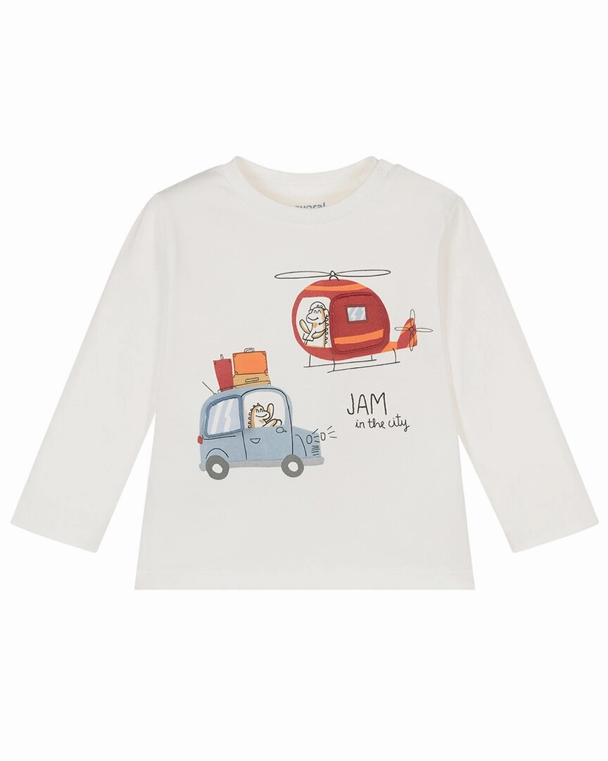 Mayoral Transport Graphic Tee ruffle tops girls, long sleeve tees girls