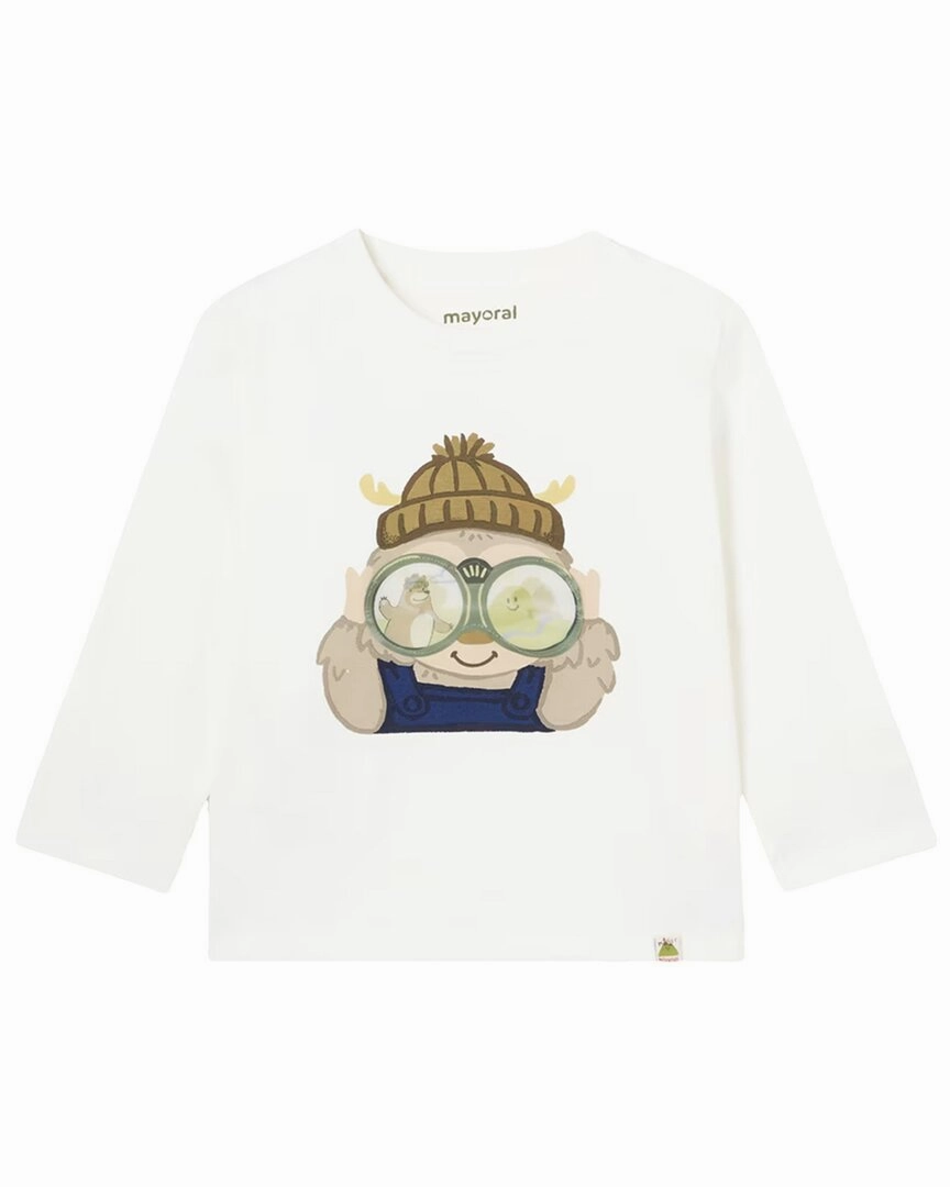 Mayoral Winter Binoculars Graphic Tee ruffle tops girls, long sleeve tees girls