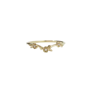 Meadowlark Jewellery Meadowlark Alba Band Stone Set - 9ct Yellow Gold & White Diamond
