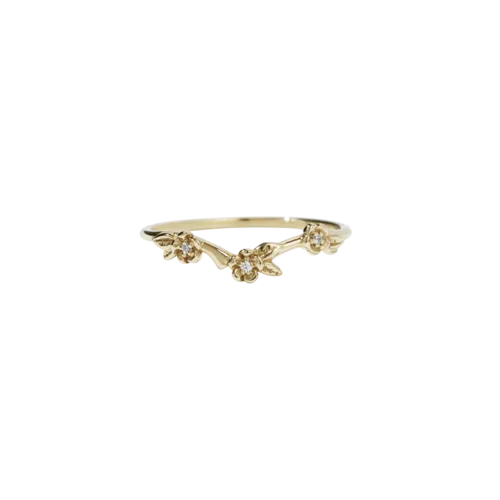Meadowlark Jewellery Meadowlark Alba Band Stone Set - 9ct Yellow Gold & White Diamond