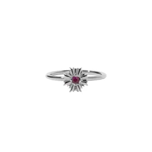 Meadowlark Jewellery Meadowlark August Stacker Ring - Sterling Silver - Ruby
