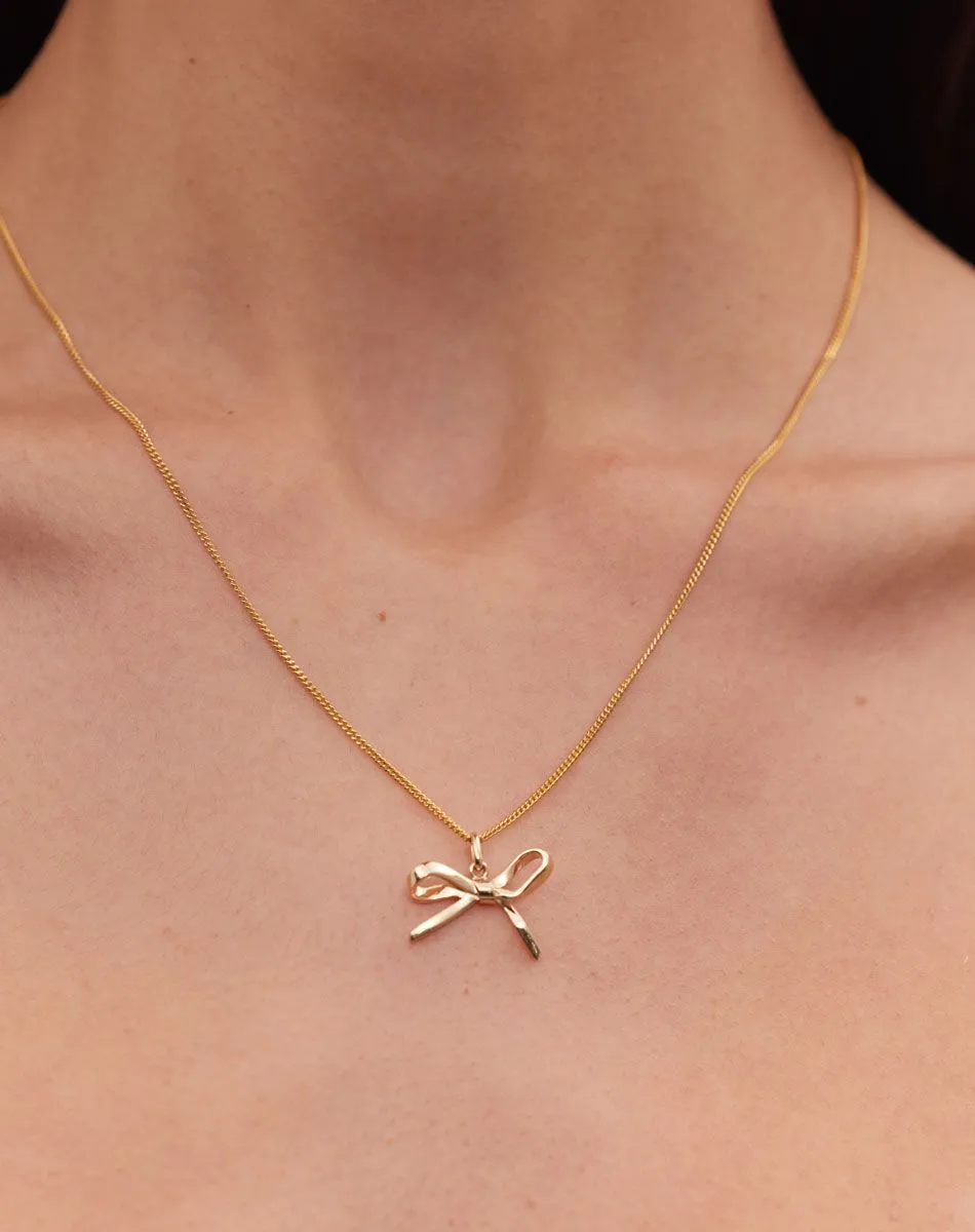 Meadowlark Jewellery Meadowlark - Bow Charm Necklace Gold Plated