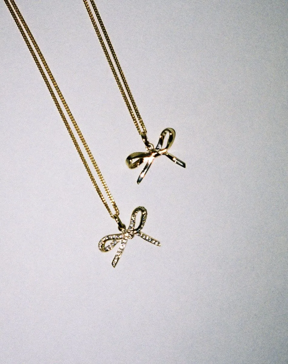 Meadowlark Jewellery Meadowlark - Bow Charm Necklace Gold Plated