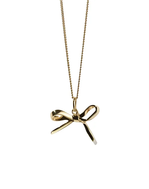 Meadowlark Jewellery Meadowlark - Bow Charm Necklace Gold Plated