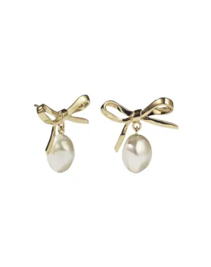 Meadowlark Jewellery Meadowlark - Bow Pearl Studs Gold Plated