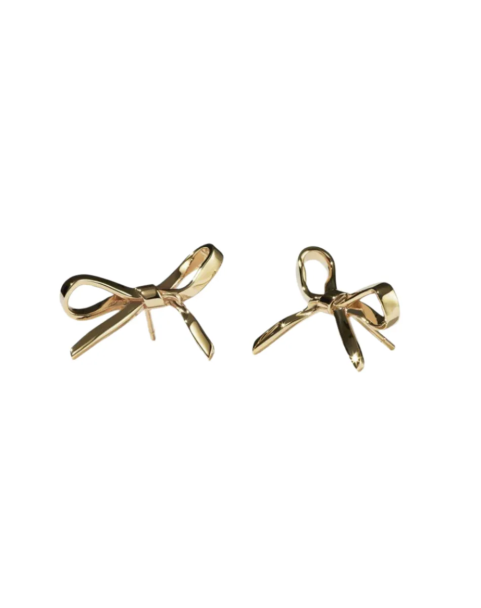 Meadowlark Jewellery Meadowlark - Bow Studs Medium Gold Plated