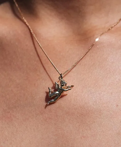 Meadowlark Jewellery Meadowlark - Cherub Charm Necklace Gold Plated