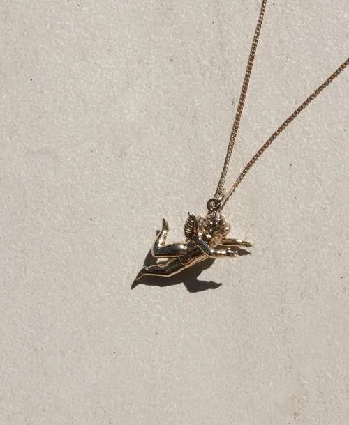 Meadowlark Jewellery Meadowlark - Cherub Charm Necklace Gold Plated