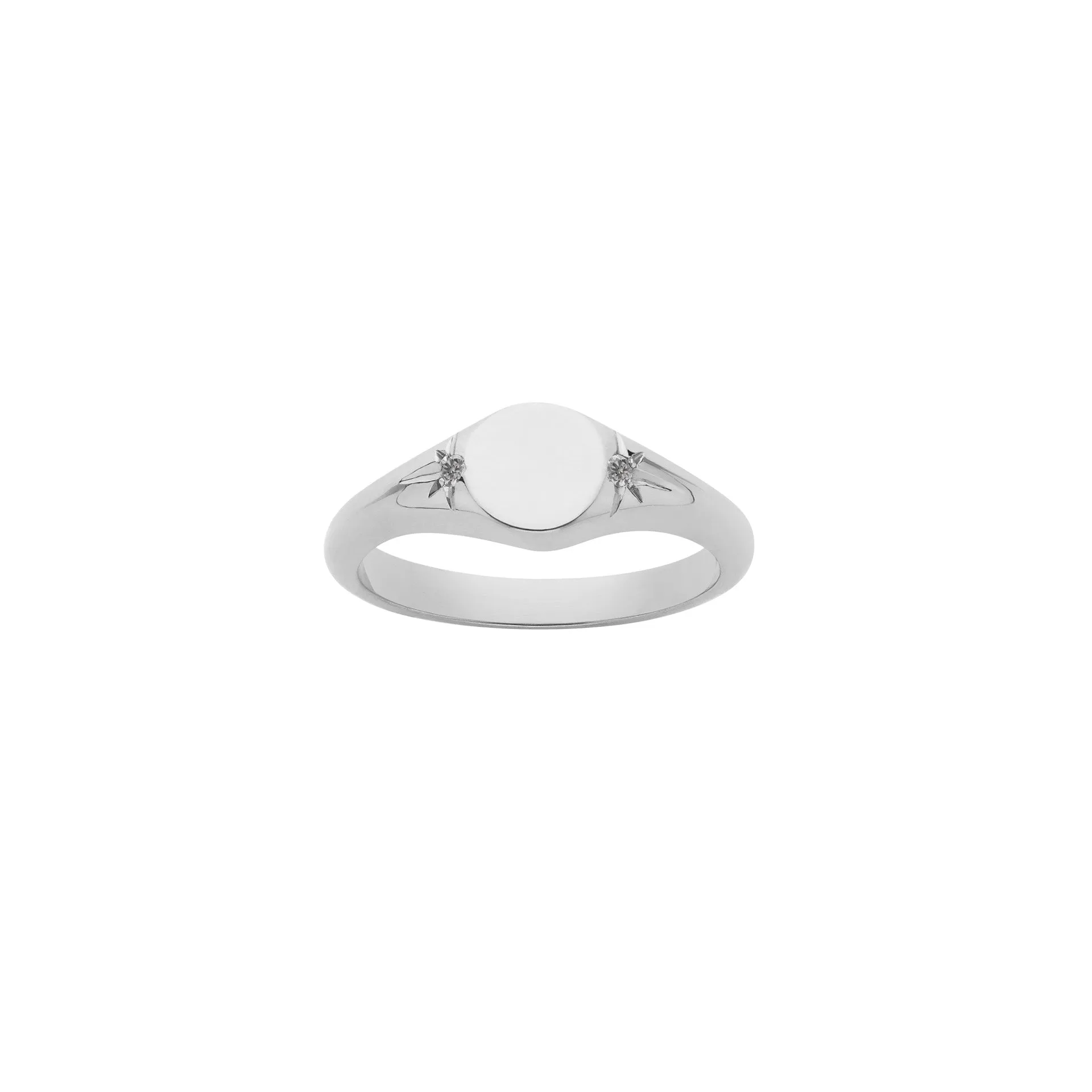 Meadowlark Jewellery Meadowlark Classic Signet Ring - Sterling Silver & Grey Diamond