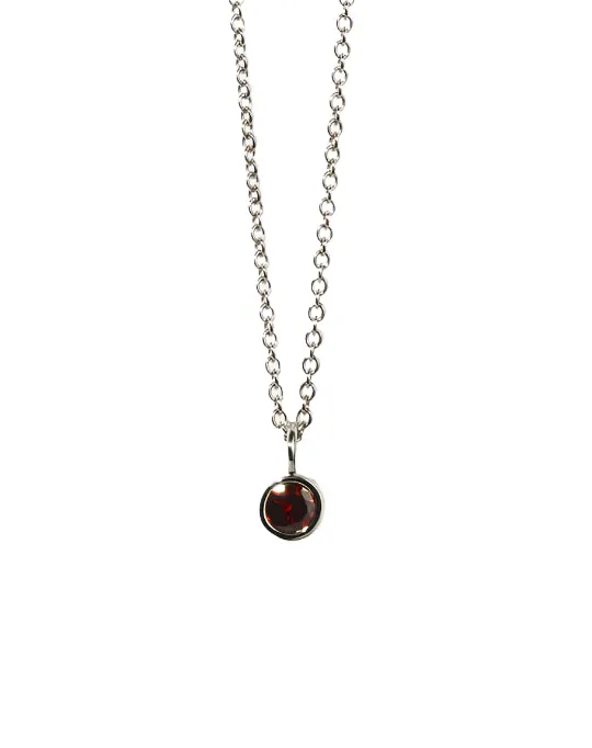 Meadowlark Jewellery Meadowlark - Cosmo Charm Necklace Sterling Silver Garnet