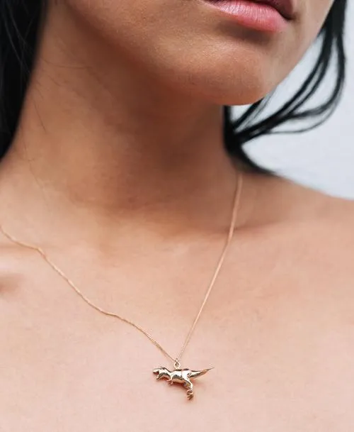 Meadowlark Jewellery Meadowlark - Dinosaur Charm Necklace Gold Plated