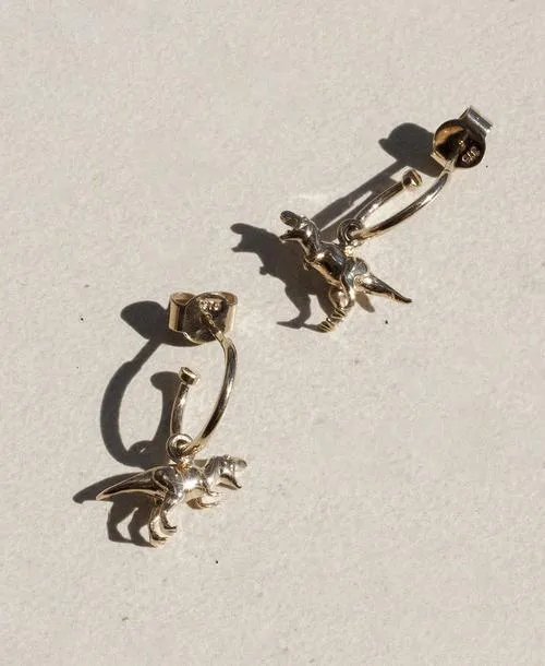 Meadowlark Jewellery Meadowlark - Dinosaur Signature Hoops Gold Plated