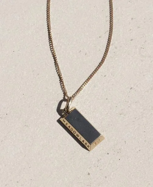 Meadowlark Jewellery Meadowlark - Gold Bar Charm Necklace Gold Plated