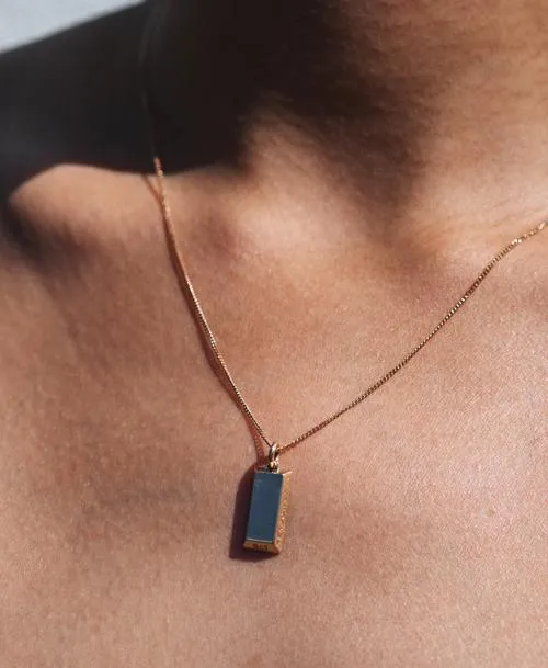 Meadowlark Jewellery Meadowlark - Gold Bar Charm Necklace Silver
