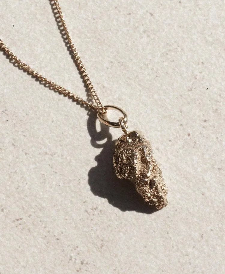 Meadowlark Jewellery Meadowlark - Gold Nugget Charm Necklace Gold Plated