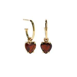 Meadowlark Jewellery Meadowlark - Heart Jewel Signature Hoops - Gold Plated